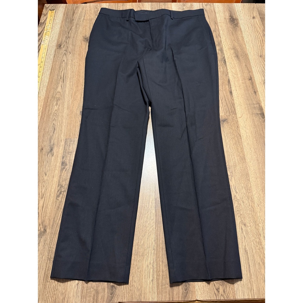 Fourmy by Cintas Dress Pants Mens 38x32 Black Adult Wool Blend Flat Front